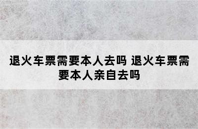 退火车票需要本人去吗 退火车票需要本人亲自去吗